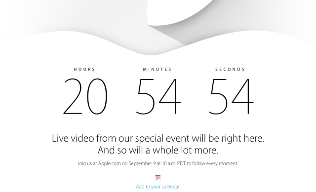 Apple&#039;s Homepage Now Redirects to a Countdown for Its Live Press Event Tomorrow