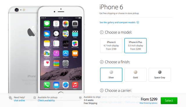 Ship Times for the iPhone 6 Plus Have Slipped to 3-4 Weeks in the U.S.
