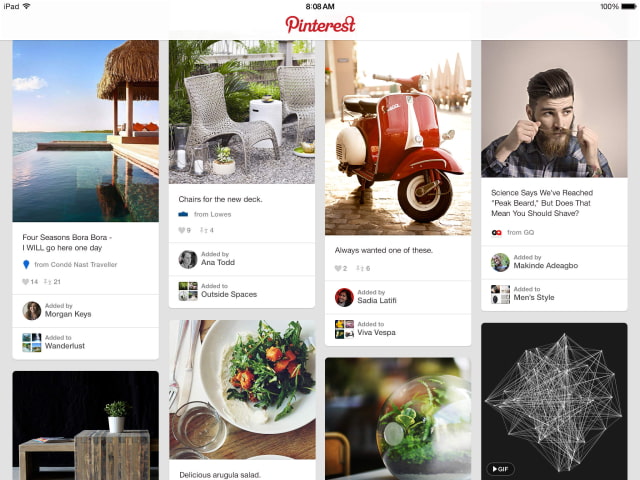 Pinterest App Gets Support for Larger iPhone 6 Screens, Pin From Safari