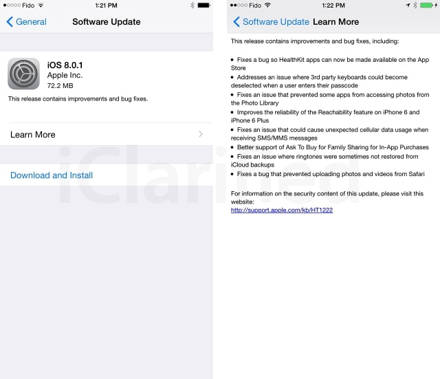 Warning: Users Report Issues With Cellular Service, Touch ID After Updating to iOS 8.0.1