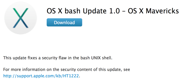 Apple Releases OS X Bash Update to Fix Shellshock Security Flaw
