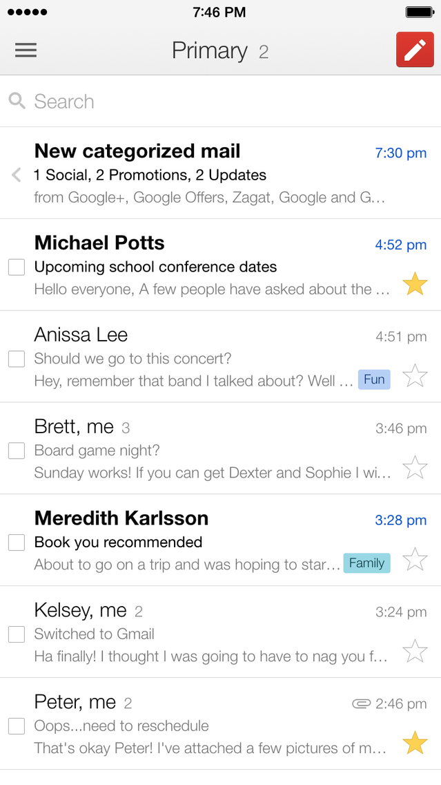 Google Updates Gmail App With Support for iPhone 6, iPhone 6 Plus