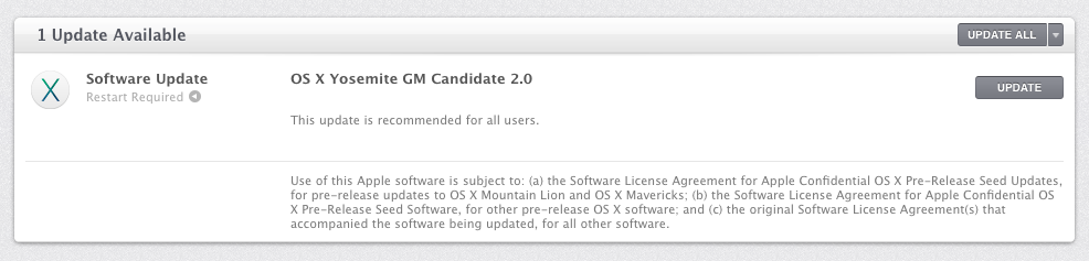 Apple Releases OS X Yosemite GM Candidate 2.0 to Developers for Testing