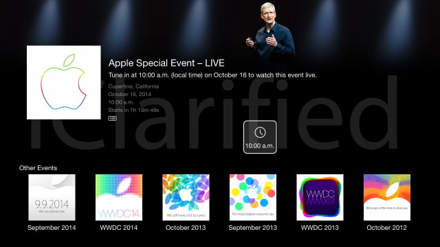 Apple Special Event Channel Now Available on Apple TV to Watch October 16th Keynote