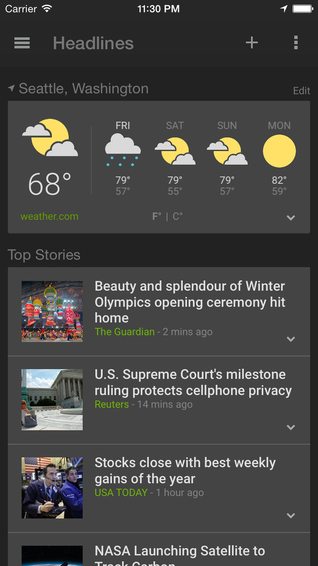 Google News &amp; Weather App Gets Today Extension for iOS 8