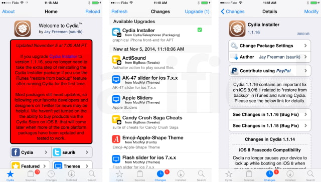 Cydia 1.1.16 Fixes &#039;Restore From Backup&#039; Issue, Increases Multitask Timeout
