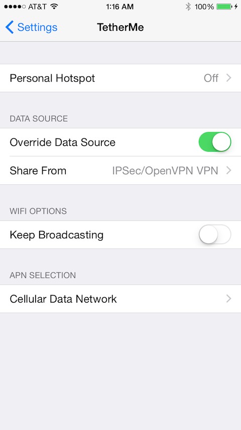 TetherMe Tweak Updated for iOS 8, Brings Support for Instant Hotspot