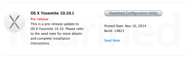 Apple Releases Second Beta of OS X Yosemite 10.10.1 to Developers for Testing
