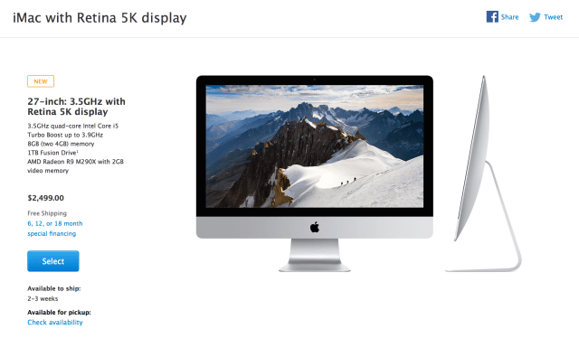 Shipping Estimates for the New 5K Retina iMac Slip to 2-3 Weeks