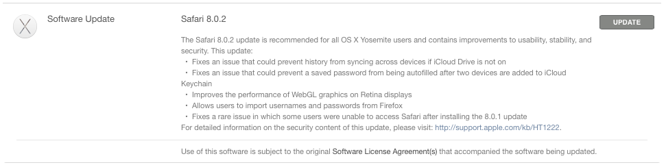 Apple Releases Safari 8.0.2 for OS X Yosemite