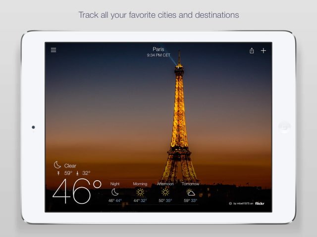 Yahoo Weather App Gets Updated for iPhone 6, Animated Effects for Lightning and Frost