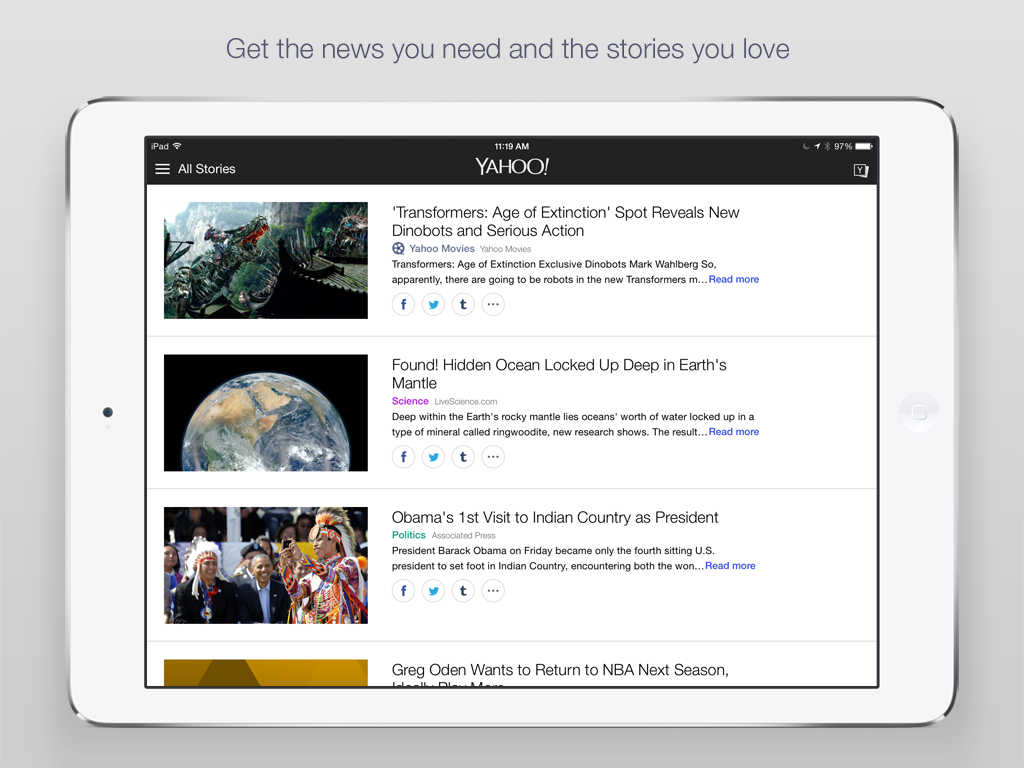 Yahoo App Gets Local News, Article Comments, Side-Swipe Navigation