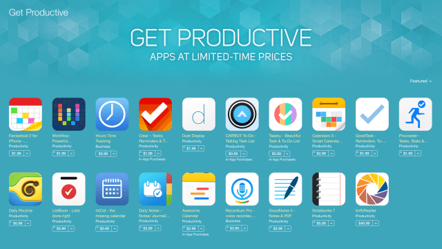 Apple Offers 19 Productivity Apps at Discounted Prices
