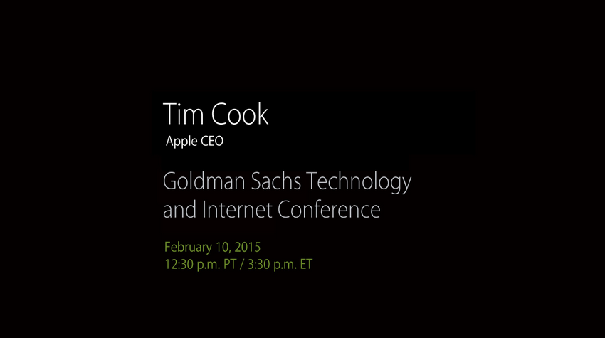 Apple to Live Stream Tim Cook at Goldman Sachs Conference Today