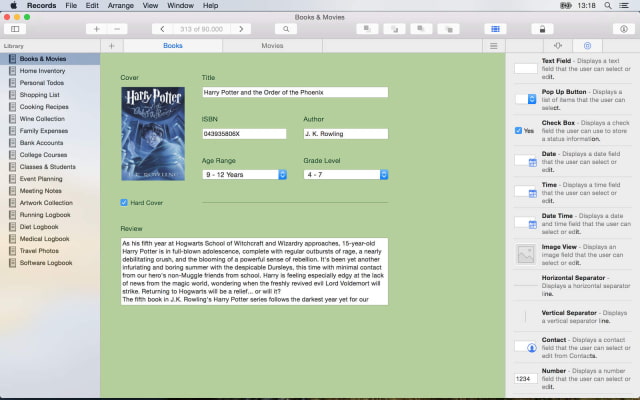 Records Personal Database App Released for Mac OS X