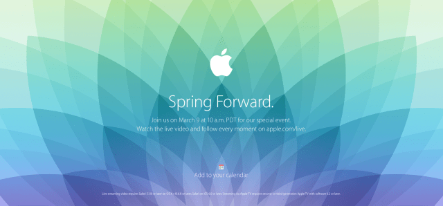 Apple to Live Stream March 9th Special Event