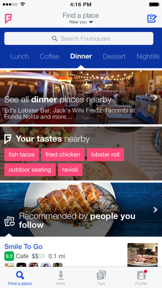 Foursquare App Gets Brand-New Saved Places Tab