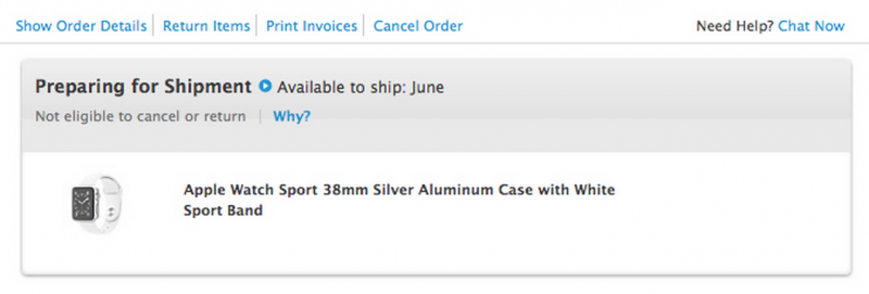 Some Apple Watch Orders Initially Scheduled for June are Now &#039;Preparing for Shipment&#039;