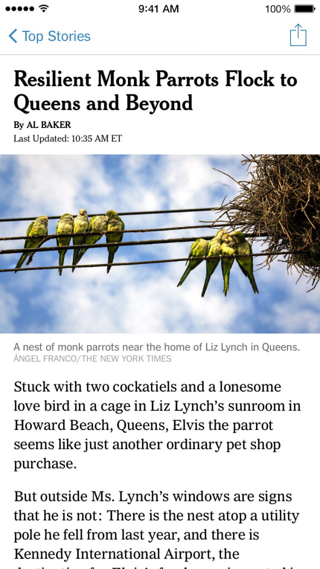 NYTimes App Gets New Look for iPhone, Apple Watch Support