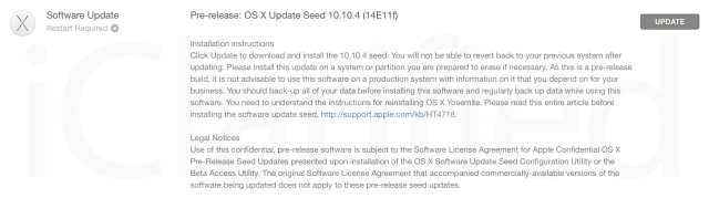 Apple Releases Second Beta of OS X Yosemite 10.10.4