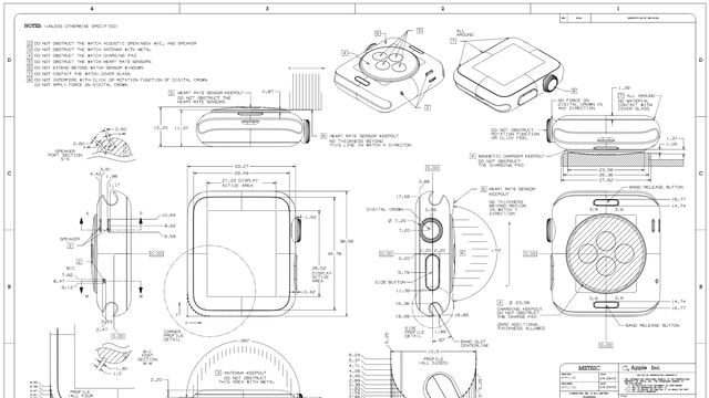 Detailed 38mm and 42mm Apple Watch Schematics [Images] - iClarified