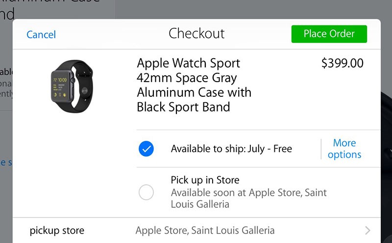 Apple Watch &#039;Pick Up in Store&#039; Option Will Be Available Soon