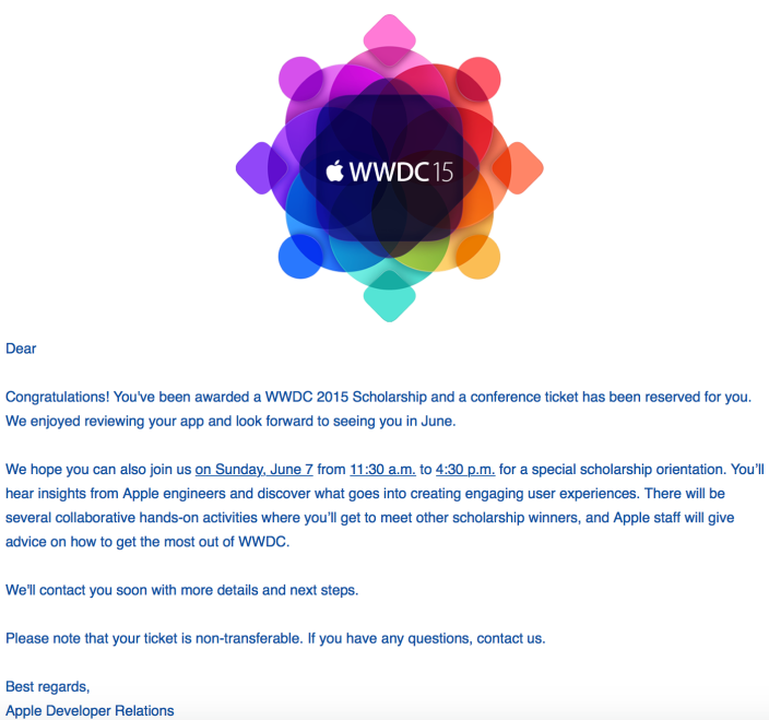 Apple Begins Awarding Scholarships to WWDC 2015