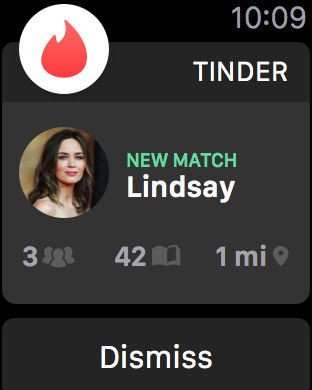 Tinder Gets Apple Watch Support