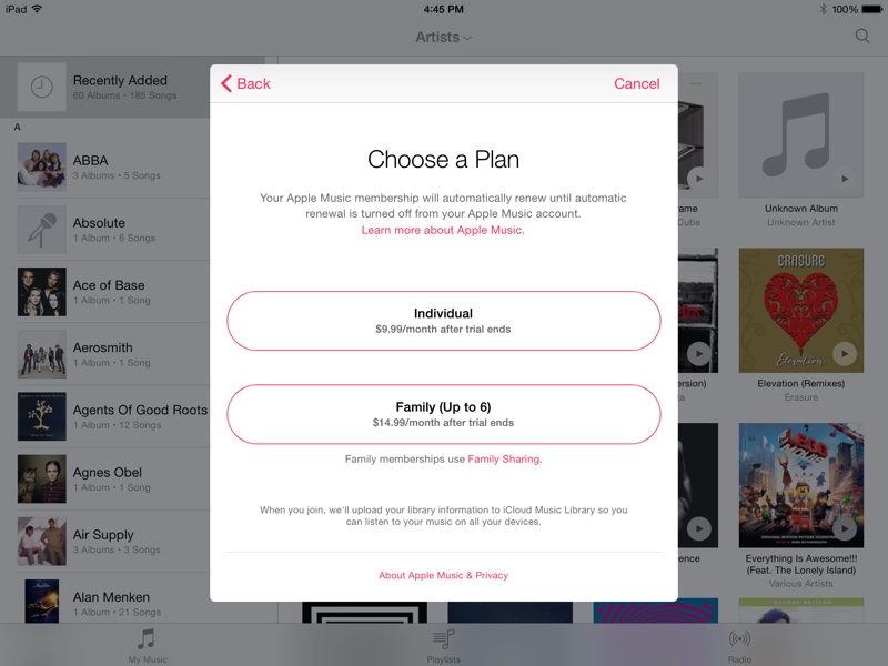Popups for Apple Music Begin Appearing in iOS 8.4 Beta