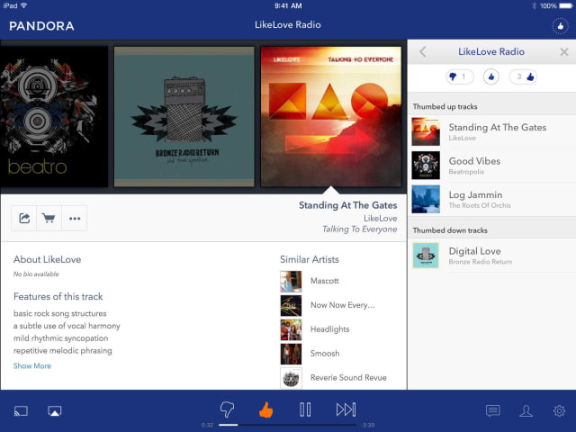 Pandora Radio App Gets New Design for iPad