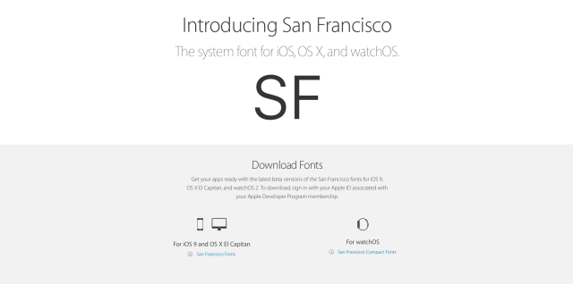 Apple Makes Its New San Francisco Font Available for Download