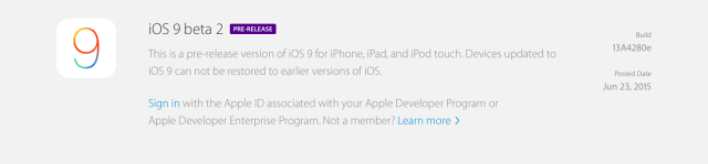 Apple Releases iOS 9 Beta 2 to Developers for Testing