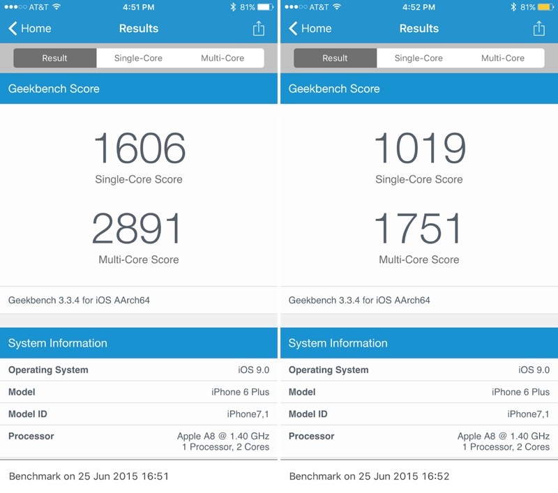 iOS 9 &#039;Low Power Mode&#039; Results in Significant Performance Reduction [Benchmarks]