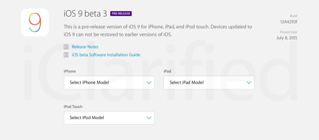 Apple Releases iOS 9 Beta 3 to Developers for Testing