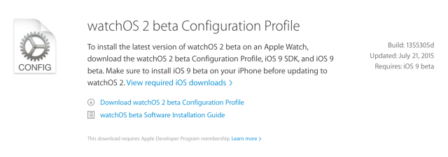 Apple Releases WatchOS 2.0 Beta 4 to Developers