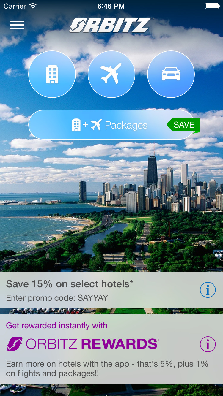 Orbitz App Now Lets You Book Flight and Hotel Packages