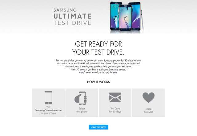 Samsung Offers iPhone Owners a 30 Day Test Drive of Its Latest Smartphones for $1