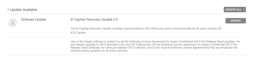 Apple Releases El Capitan Recovery Update 2.0 to Beta Testers