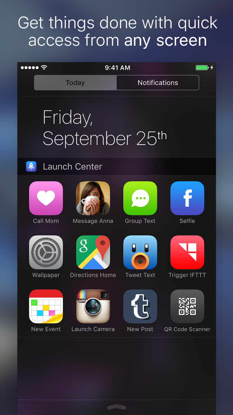 Launch Center Pro Gets a Today Widget, Support for Additional Apps