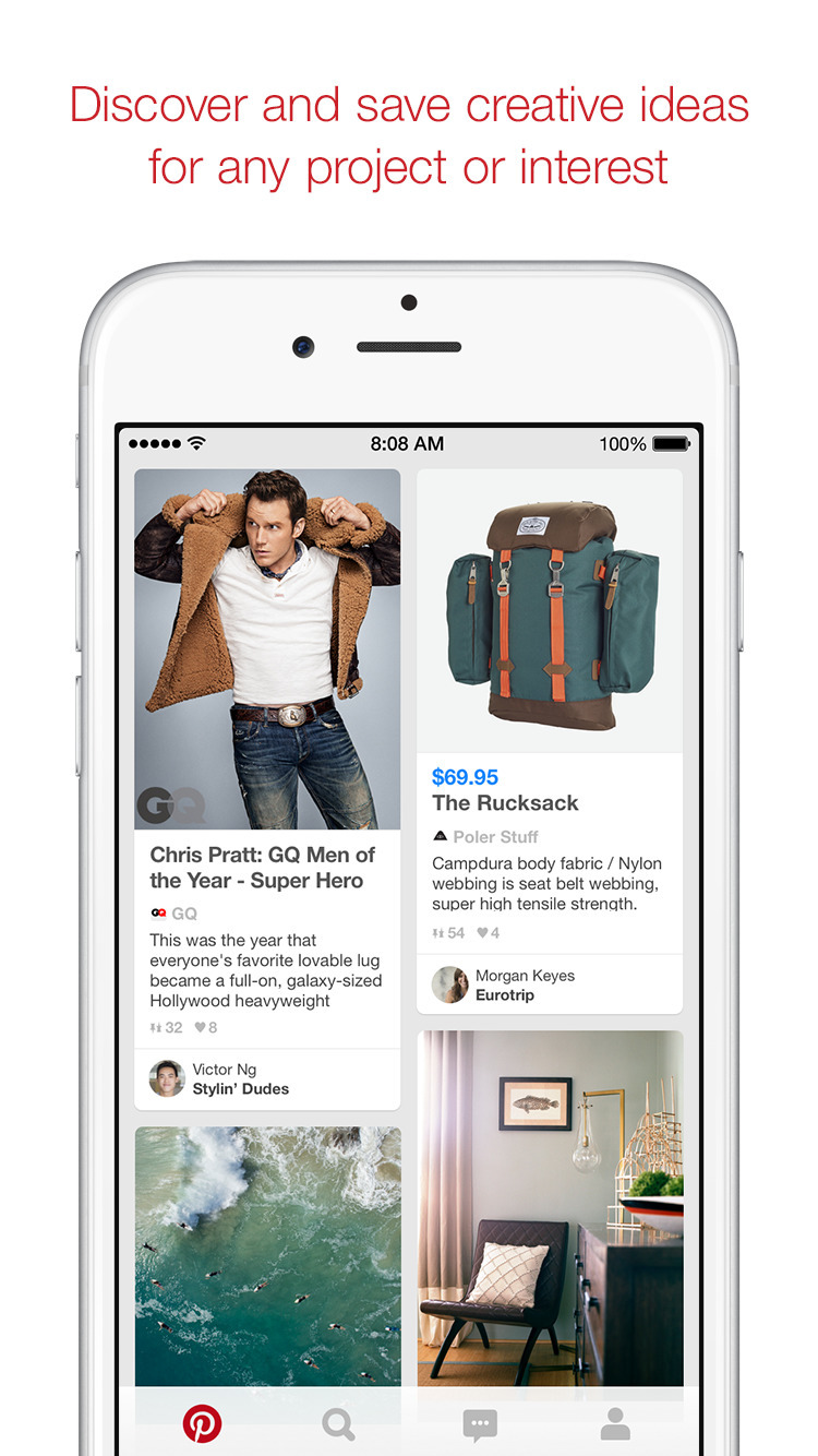 Pinterest App Gets Updated With 3D Touch Support Ahead of iPhone 6s