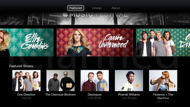 Apple Music Festival Channel Now Available on Apple TV