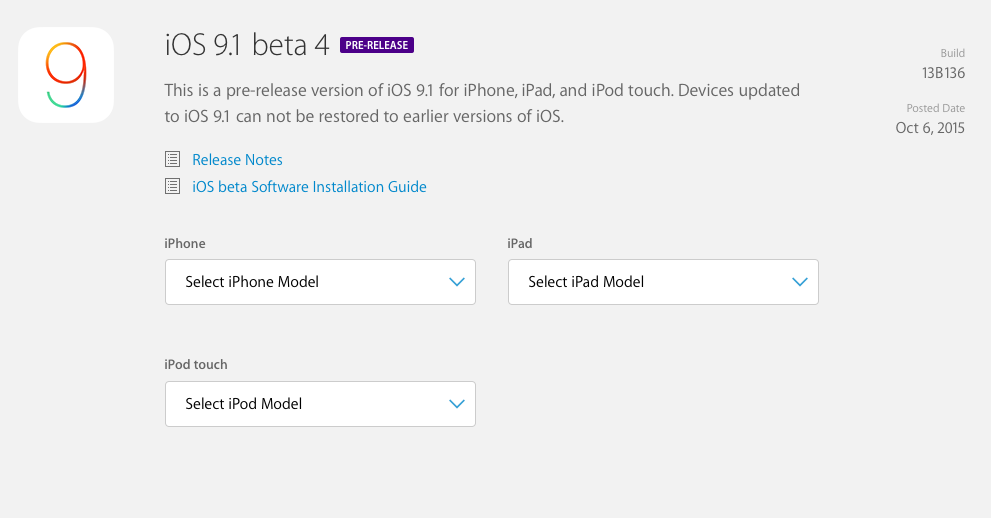 Apple Releases iOS 9.1 Beta 4 to Developers