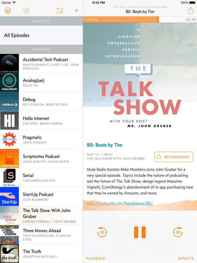 The Overcast Podcast Player App is Now Free [Download]