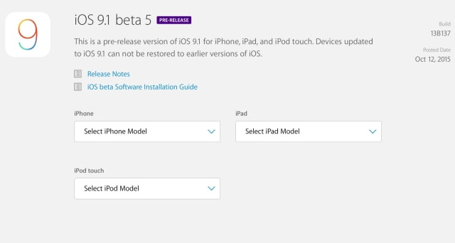Apple Releases iOS 9.1 Beta 5 to Developers