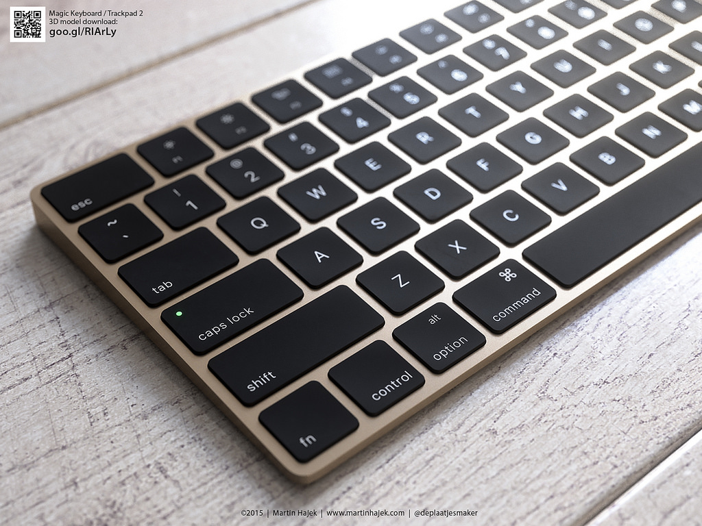 Renders of the New Magic Keyboard and Magic Trackpad 2 in Gold [Images]