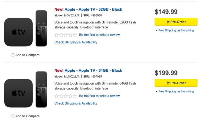 Best Buy Begins Taking Pre-Orders for the New Apple TV