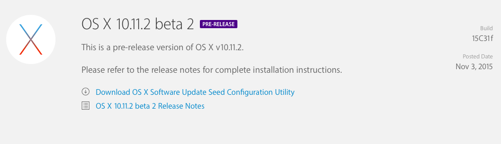 Apple Releases OS X El Capitan 10.11.2 Beta 2 to Developers