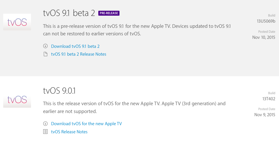 Apple Releases tvOS 9.1 Beta 2 to Developers