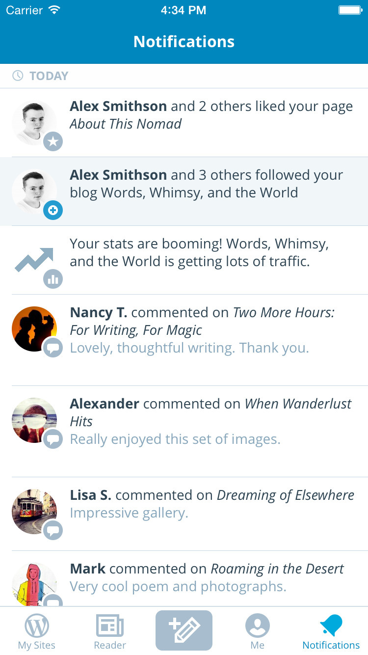 WordPress App Now Lets You Filter Notifications By Type, Update Site Settings, More