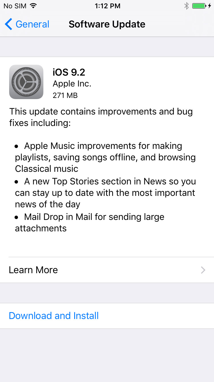 Apple Releases iOS 9.2 With Mail Drop, Apple Music Improvements, More [Download]
